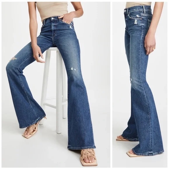 Mother 25 The Supper Cruiser Flare Jeans Born to Bite - Picture 1 of 10